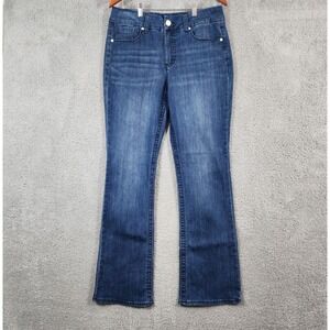 Seven7 Tummyless Bootcut Jeans Womens 12 Blue Denim Cotton Stretch Slim Fit